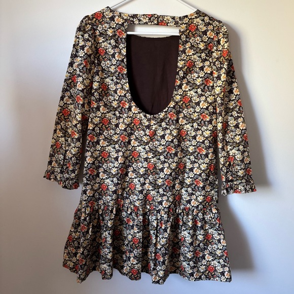 NWT Free People The Avenue Floral Patterned Mini Dress with Ruffle Hem - Picture 9 of 14